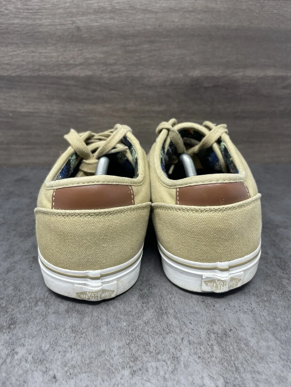 Vans Atwood Deluxe Sneakers Mens Size 13 Khaki Brown Tan White Low Top